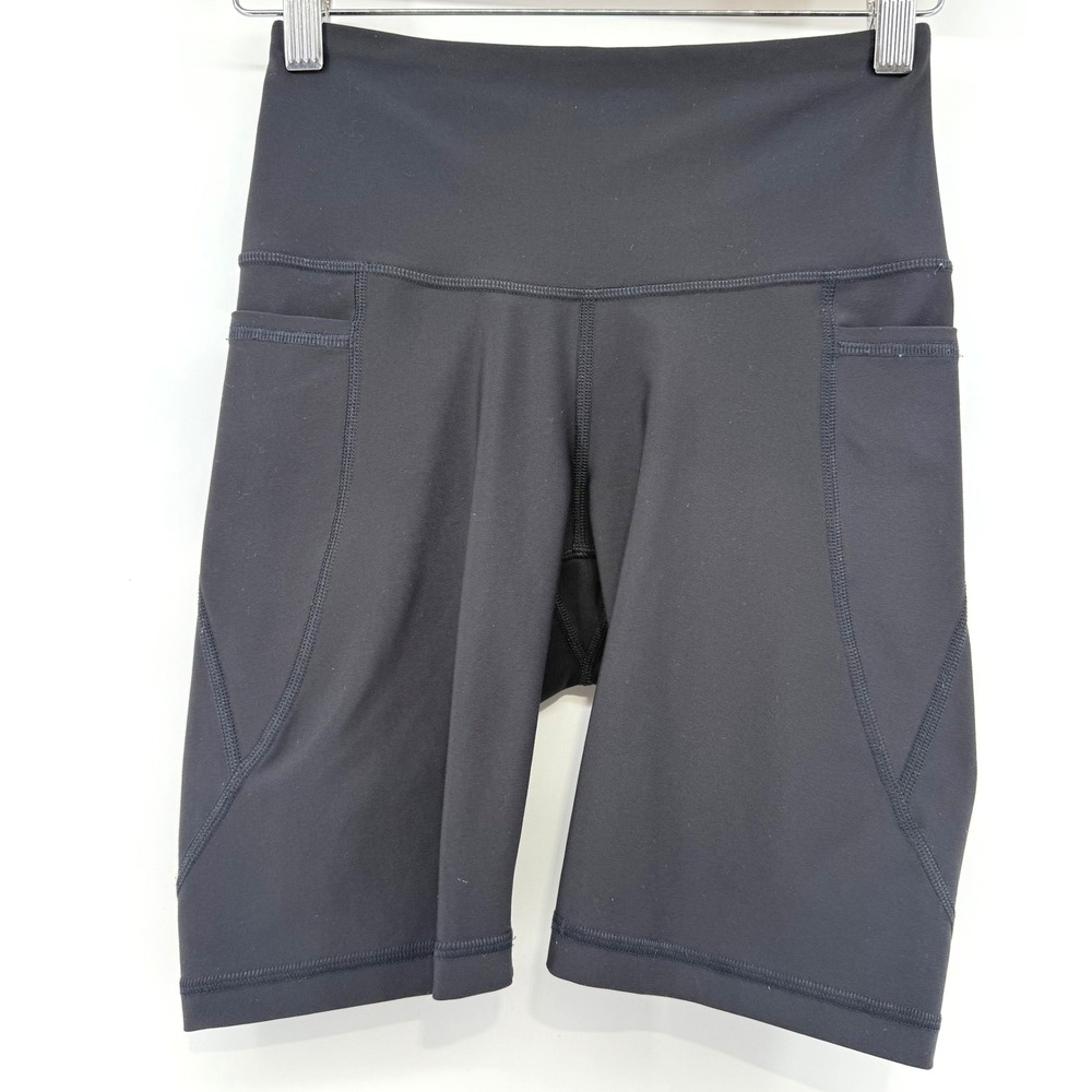 Old Navy Active PowerSoft Black High Waisted Pocket Bike Shorts Women Size S
